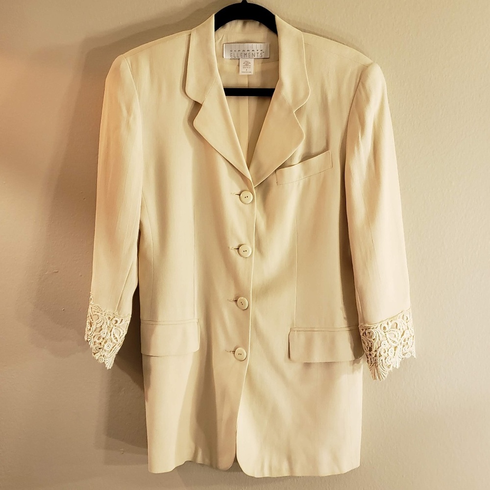 VINTAGE! 1980s Ivory Lace Skirt Suit Bridal Set